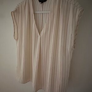 Banana Republic Cream Ribbed Relaxed Blouse